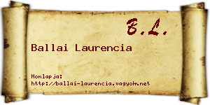 Ballai Laurencia névjegykártya